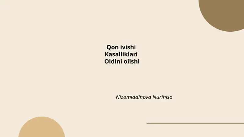 Sog'lom ovqatlanish va qon ivishi kasalliklari oldini olish 1