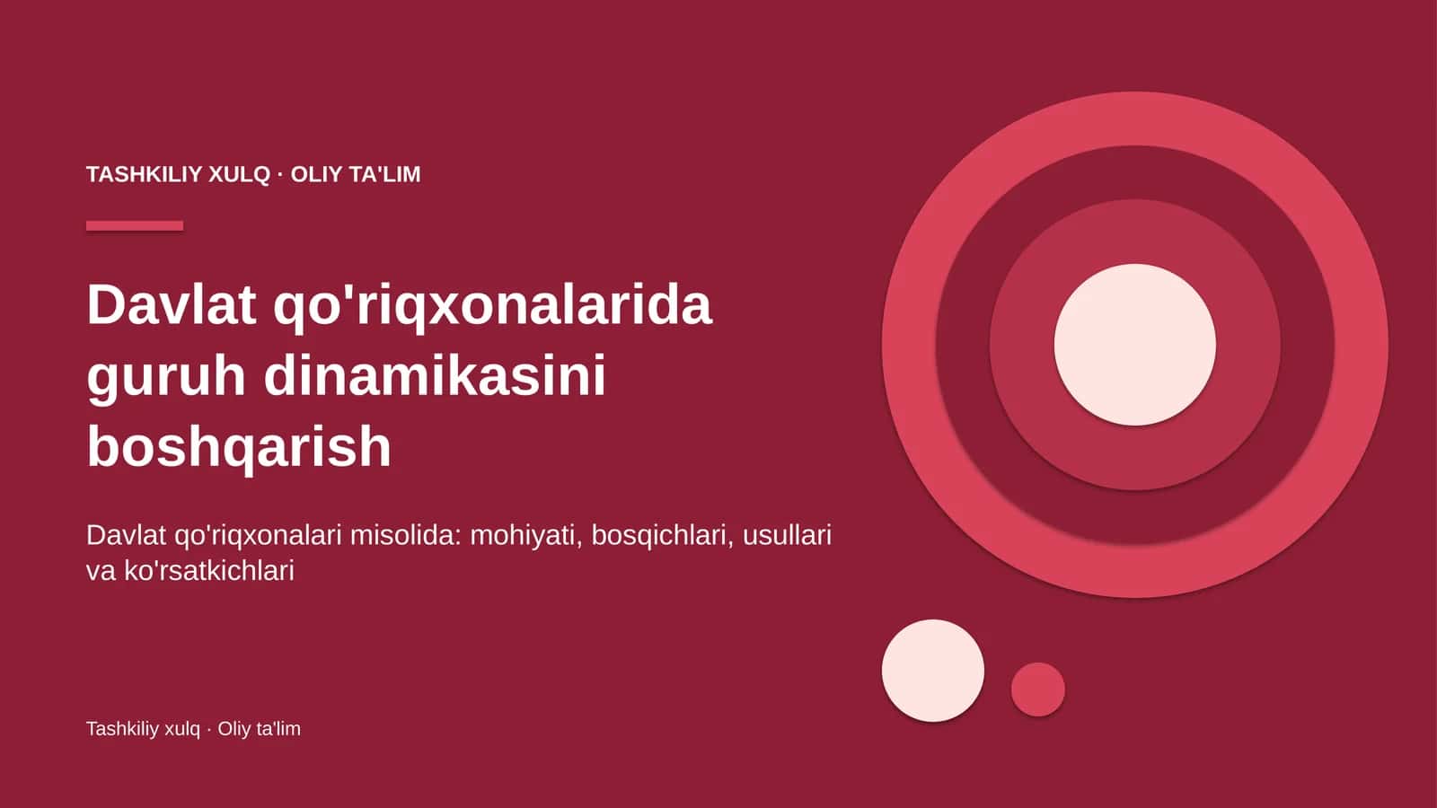 Tashkiliy xulq · Oliy ta'lim 1