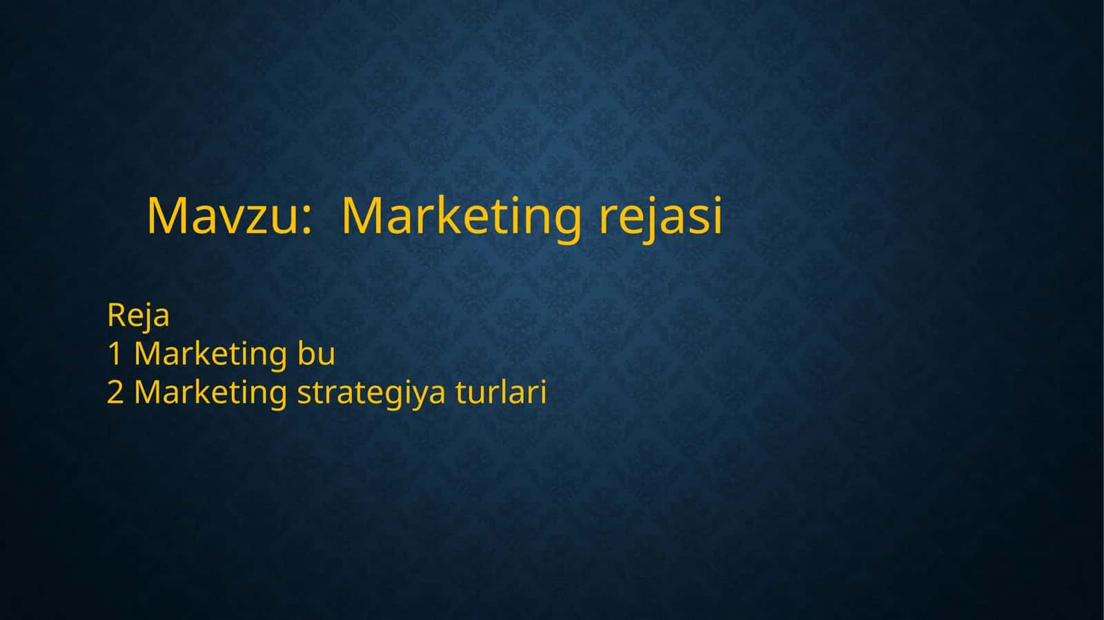 Marketing rejasi 1