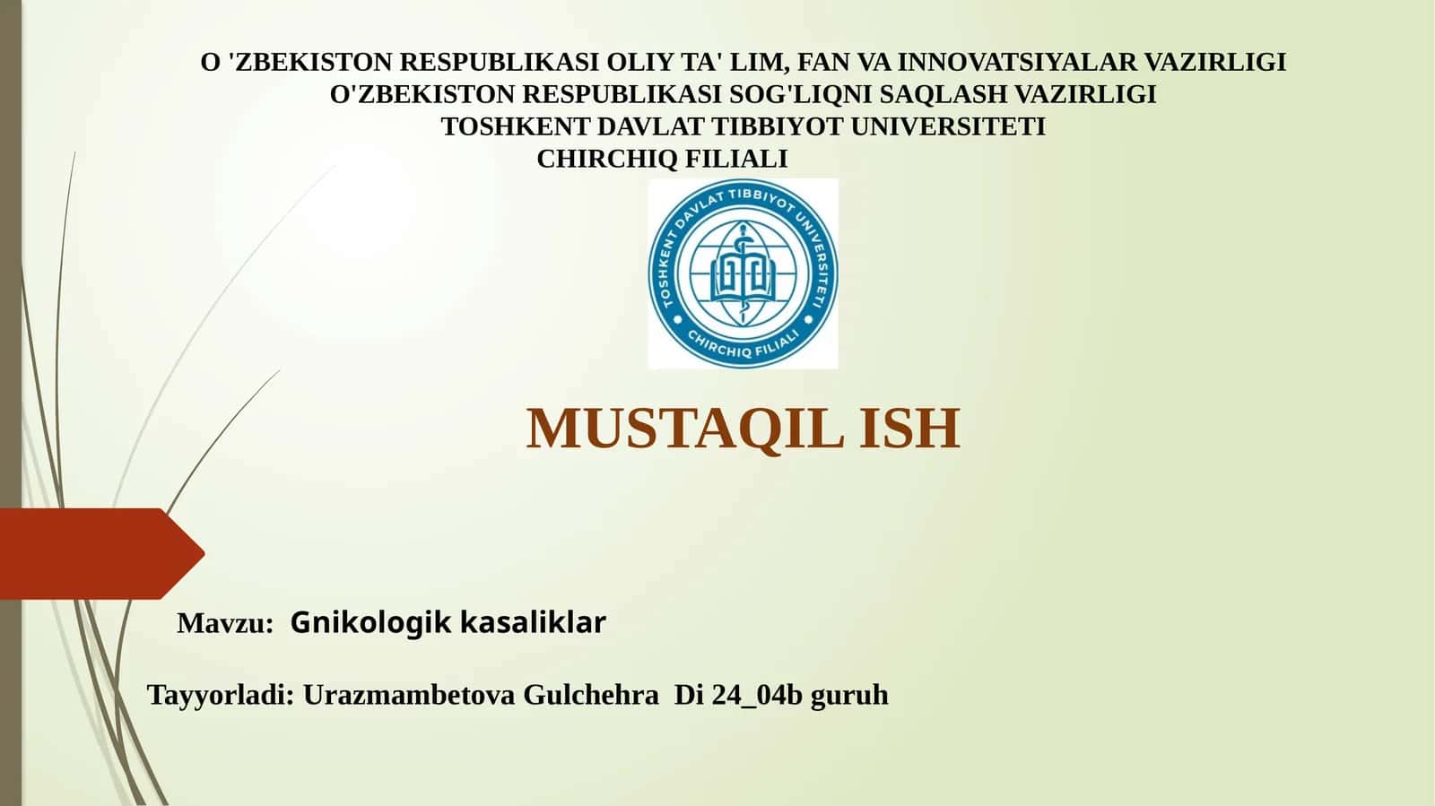 Ginekologik kasalliklar 1