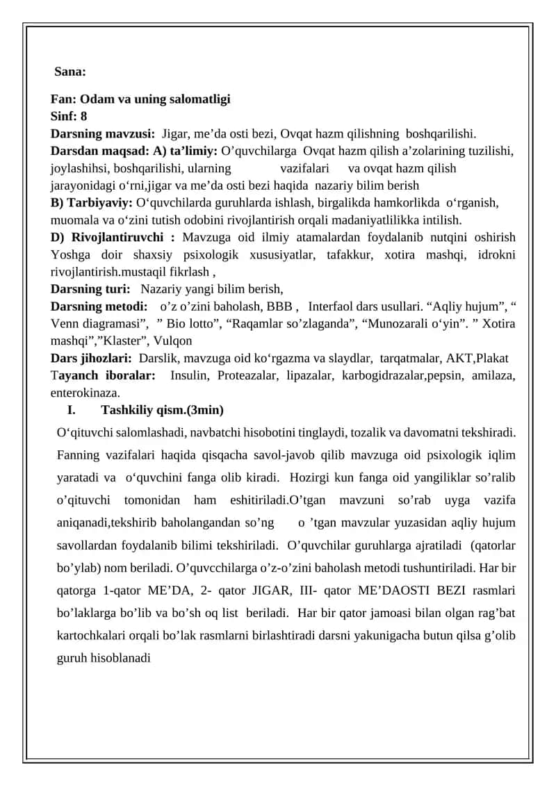 Ovqat hazm qilishning tuzilishi 1