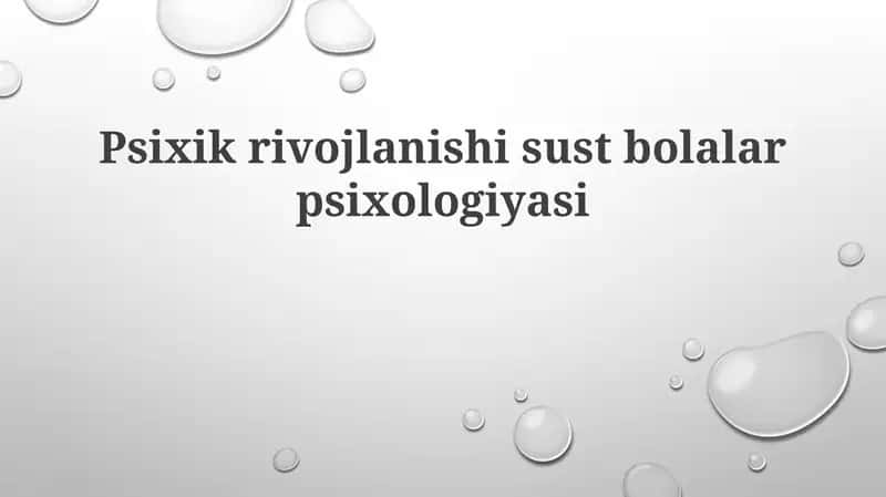 Rivojlanish kechikishi 1
