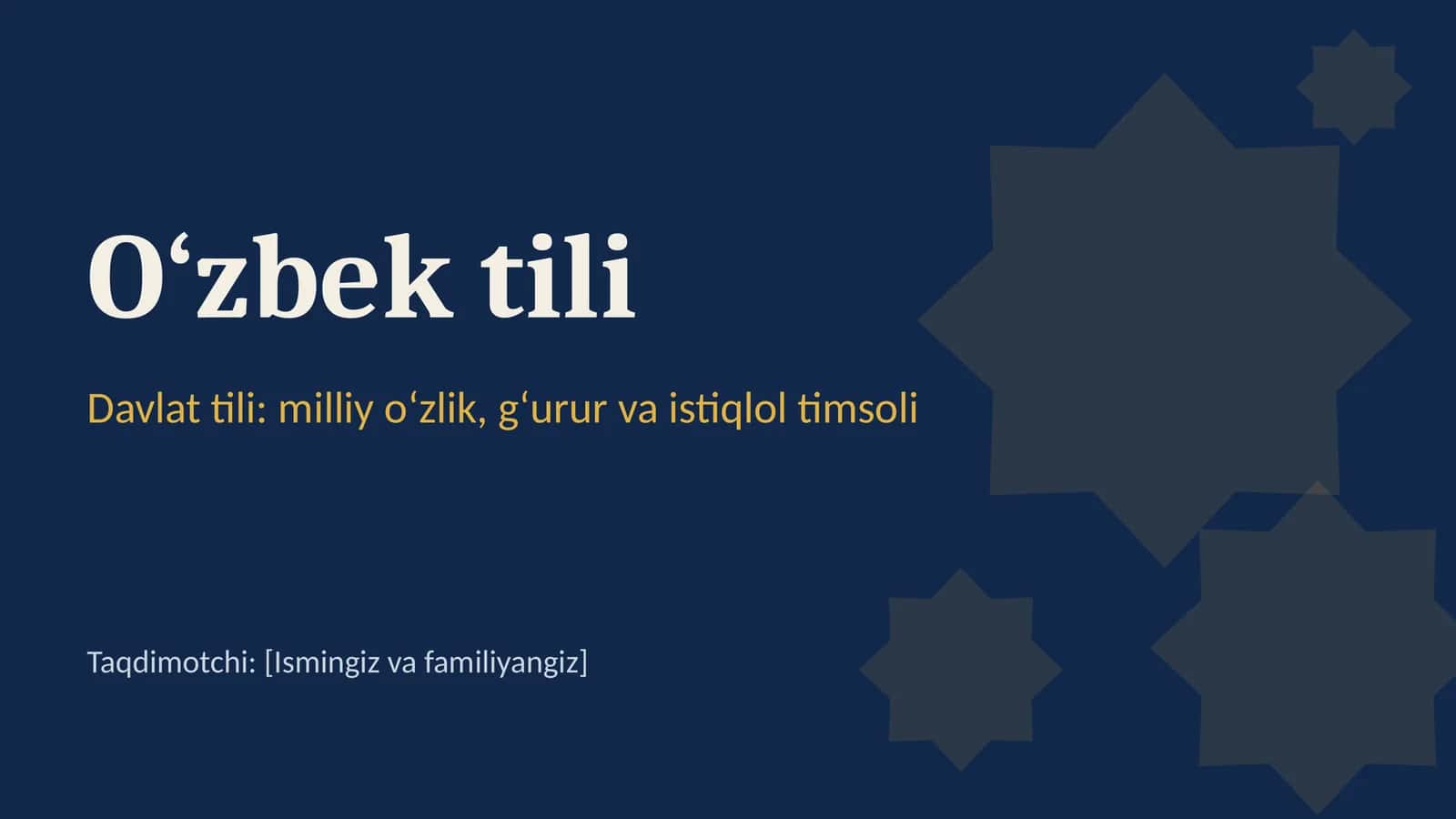 O`zbek tili haqida prezintatsiya 1