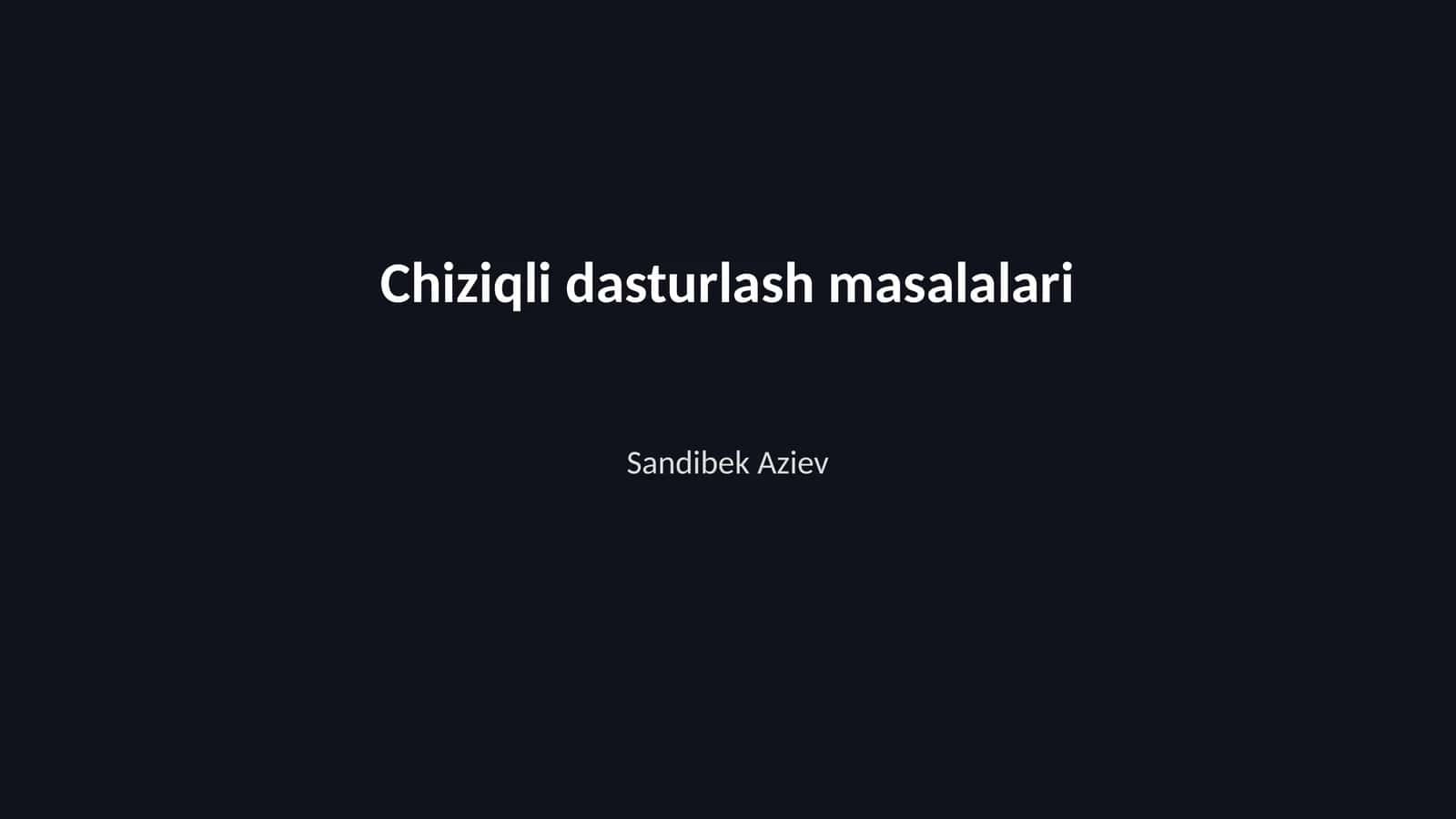 Chiziqli dasturlash masalalari 1