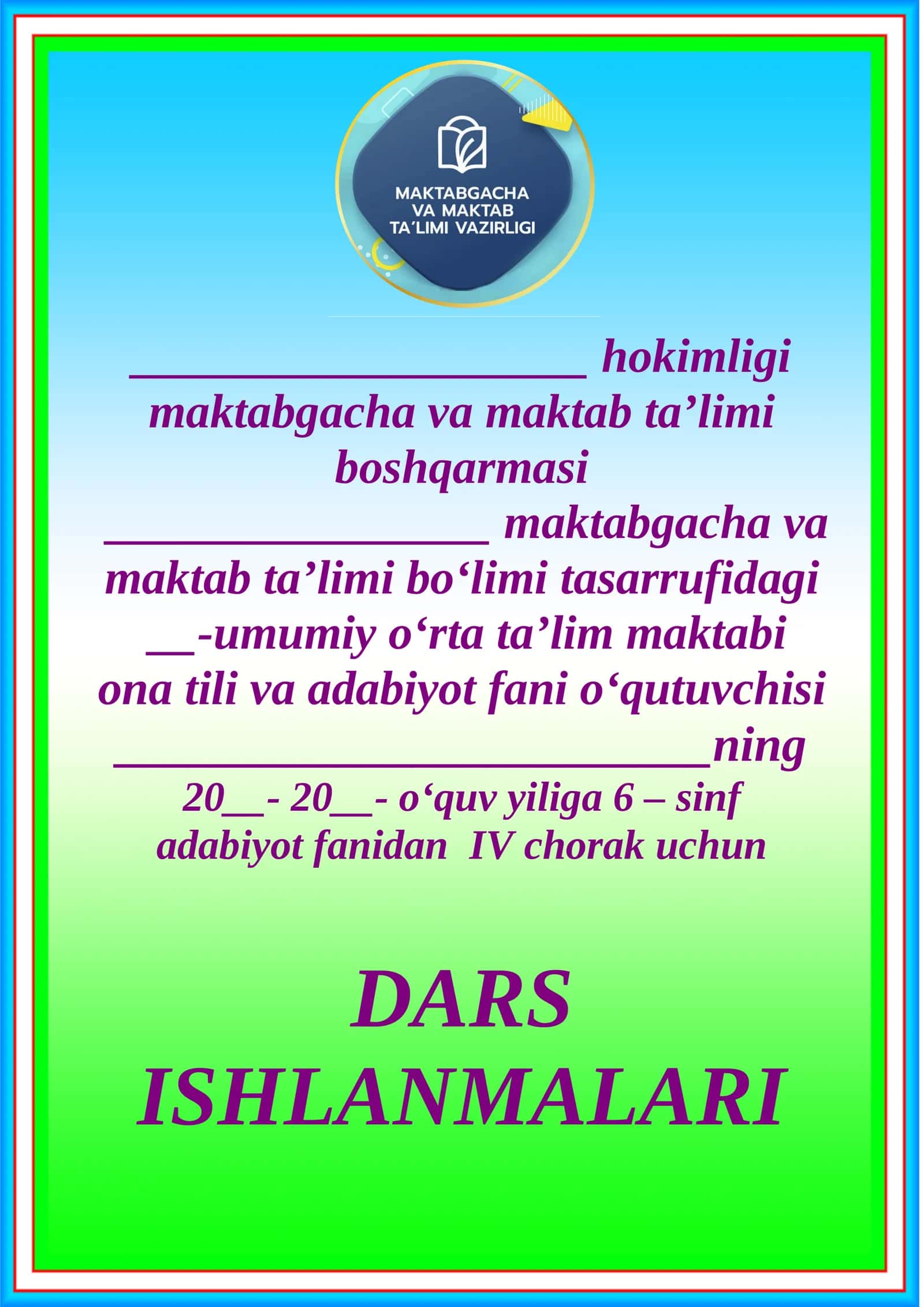 DARS ISHLANMALARI 1