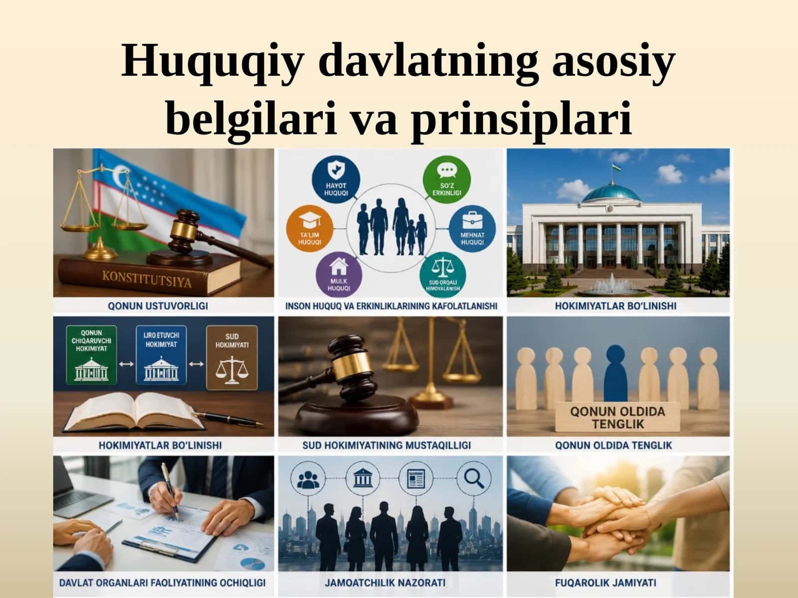 Huquqiy davlatning asosiy belgilari va prinsiplari 1