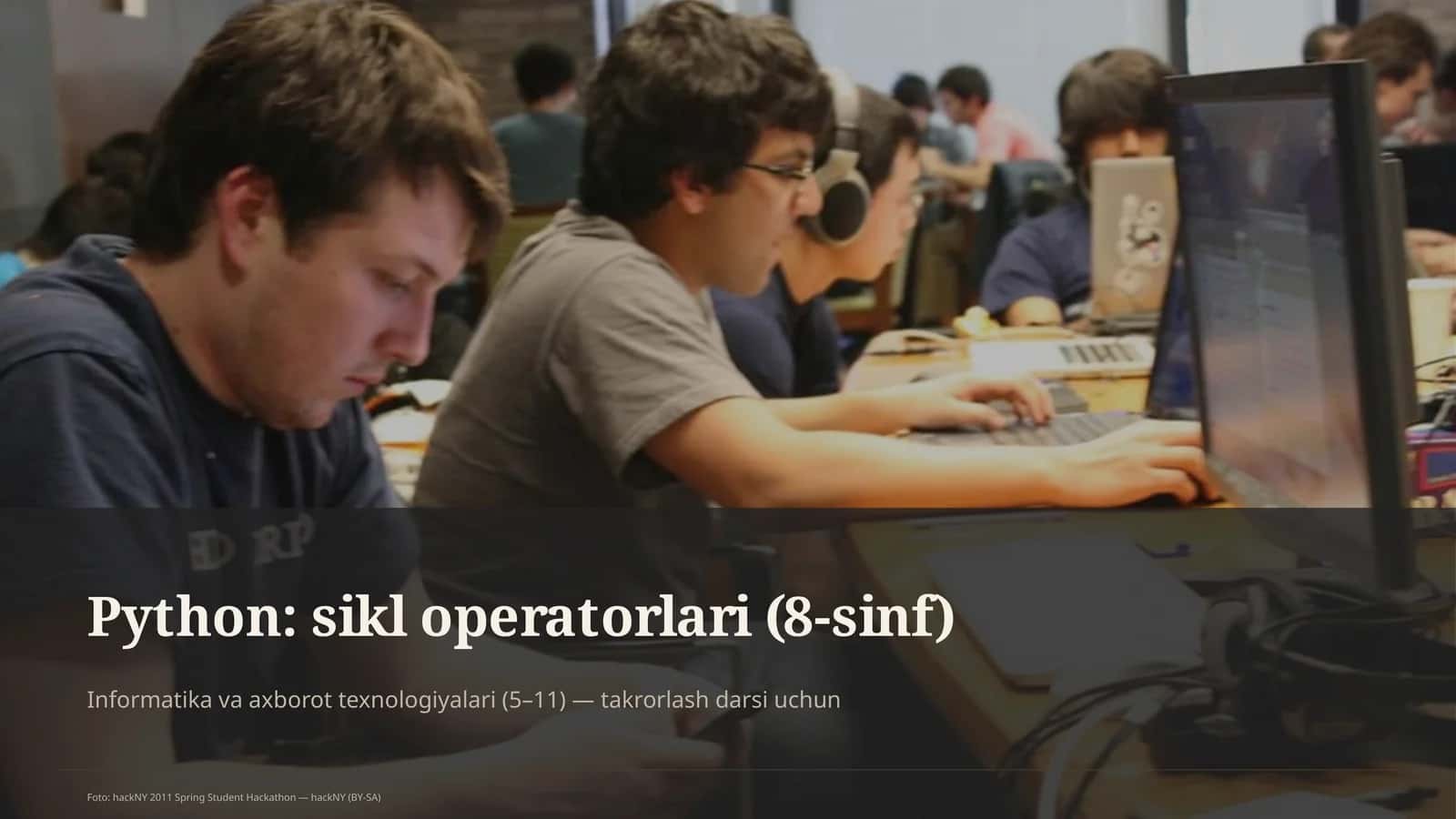 Python: sikl operatorlari (8-sinf) 1