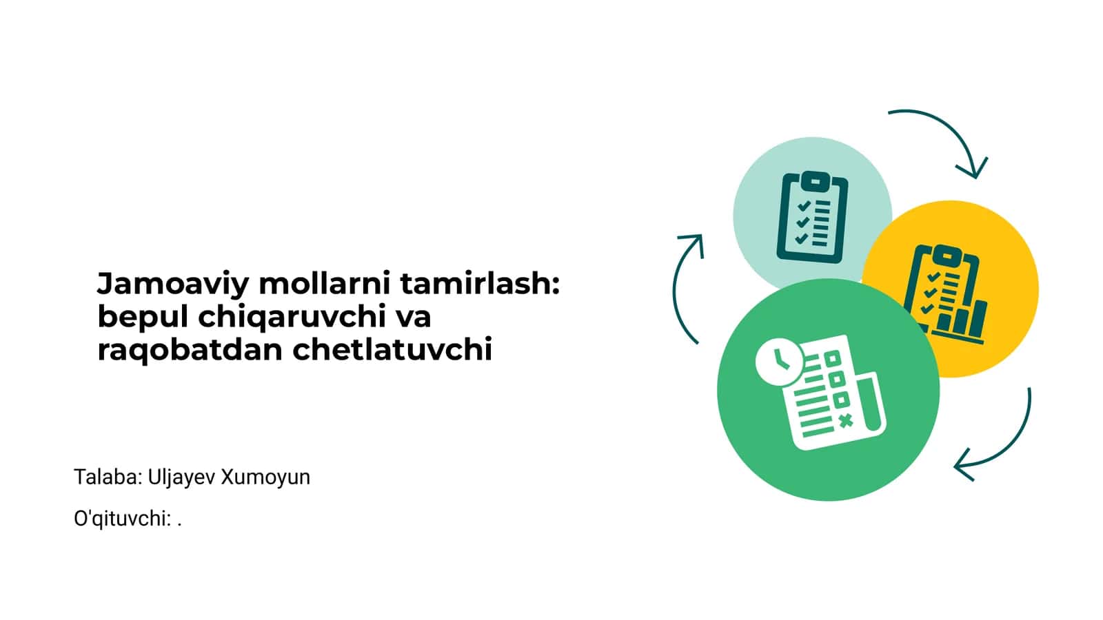 Jamoaviy mollarni tamirlash 1