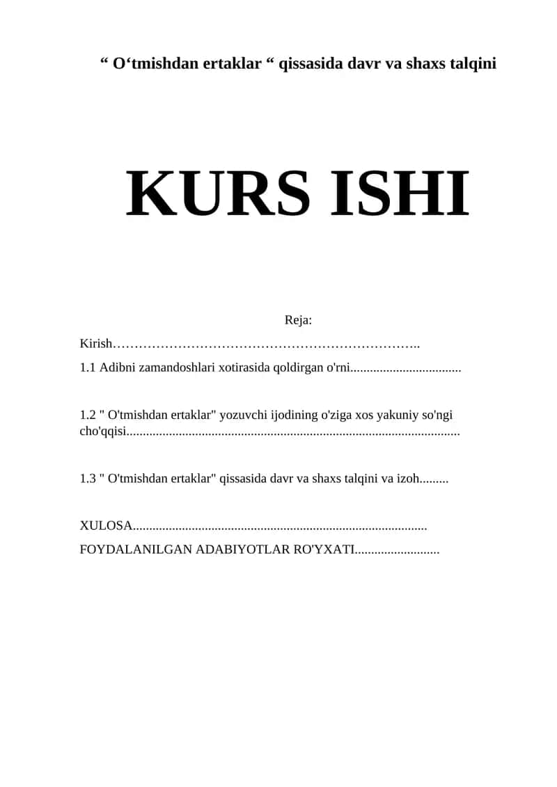 O‘tmishdan ertaklar 1