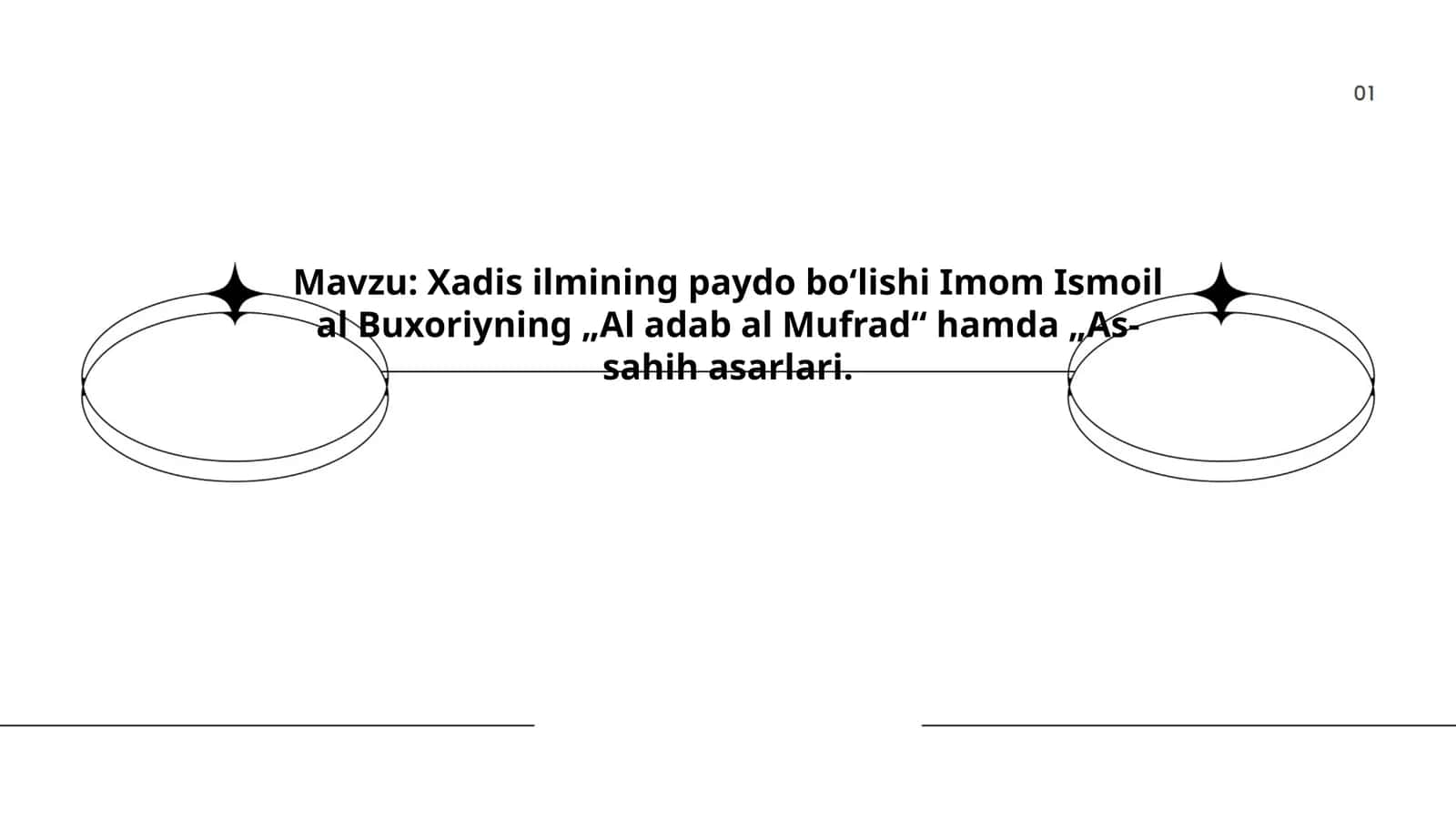 Xadis ilmining paydo boʻlishi Imom Ismoil al Buxoriyning „Al adab al Mufrad“ hamda „As-sahih asarlari 1