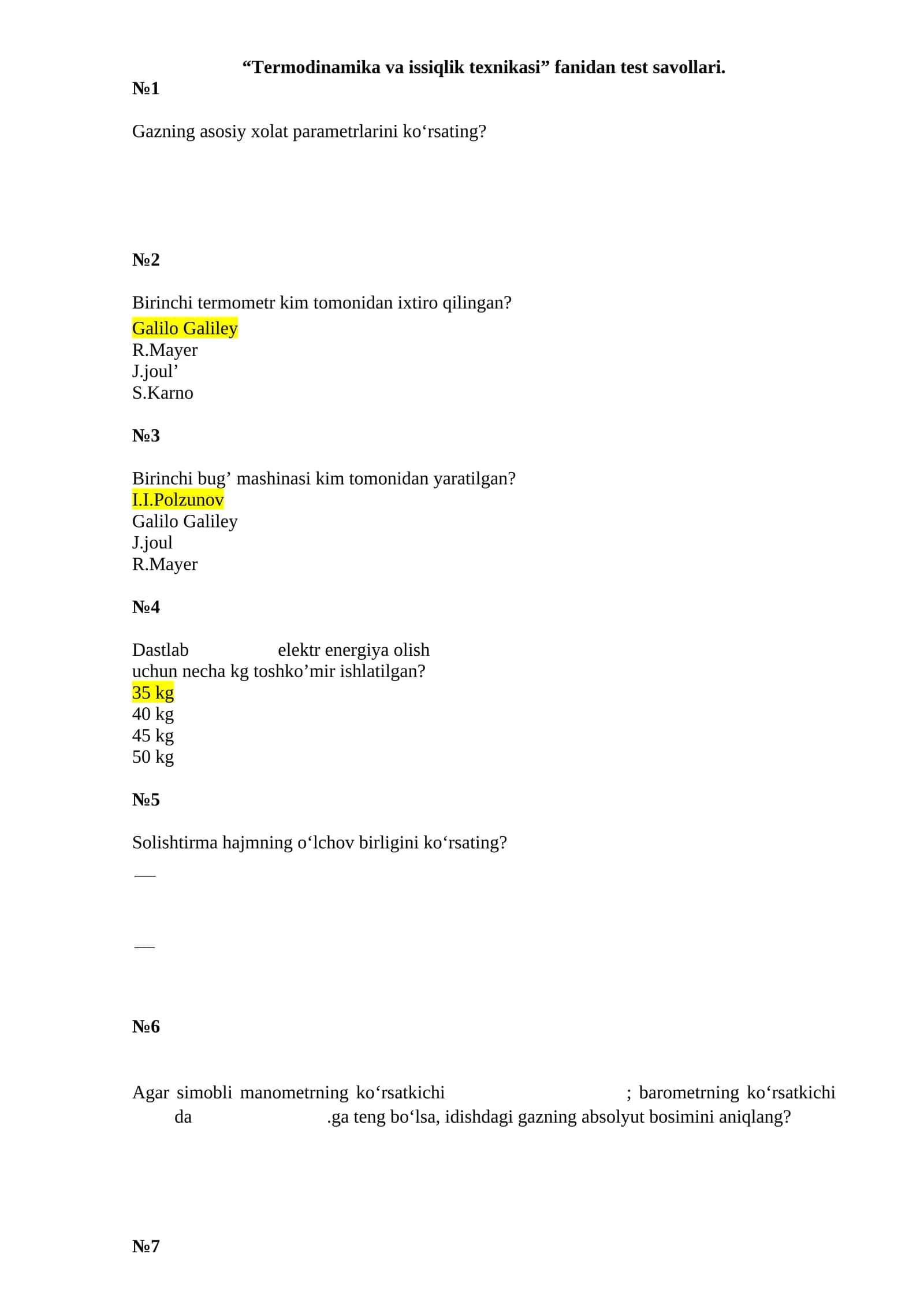 Termodinamika va issiqlik texnikasi 1