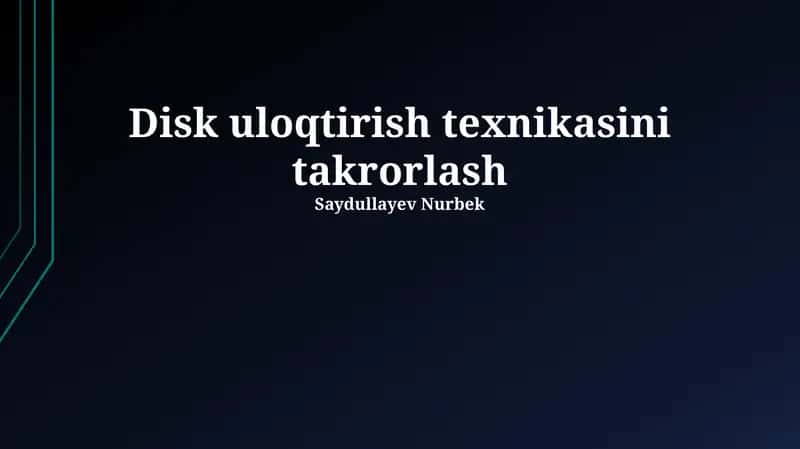 Disk uloqtirish texnikasini takrorlash 1