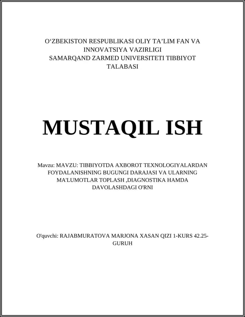 Elektron sog'liqni saqlash yozuvlari (EHR) va ularning amaliyoti 1