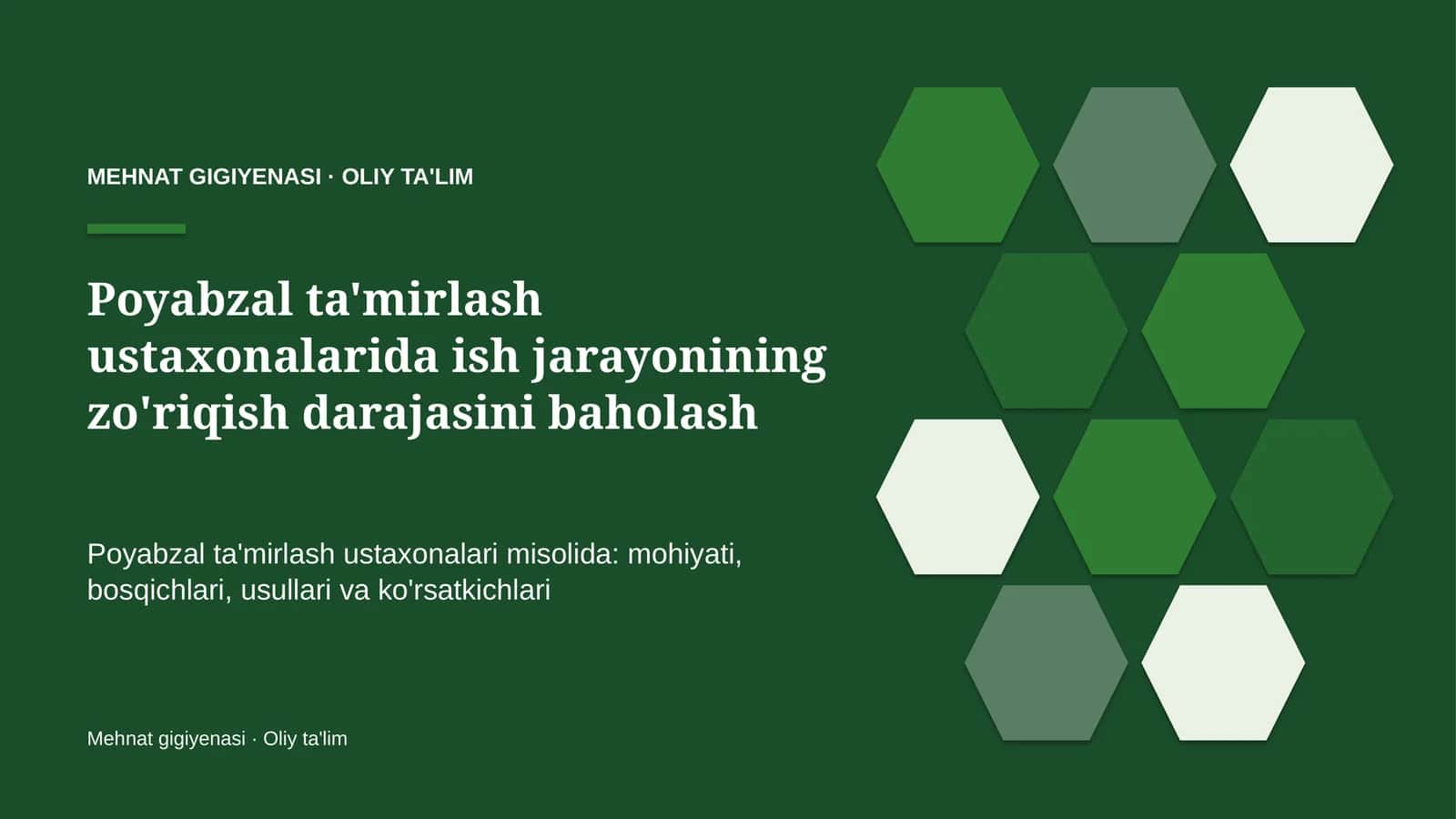poyabzal ta'mirlash ustaxonalarida ish jarayonining zo'riqish darajasini baholash 2629 1