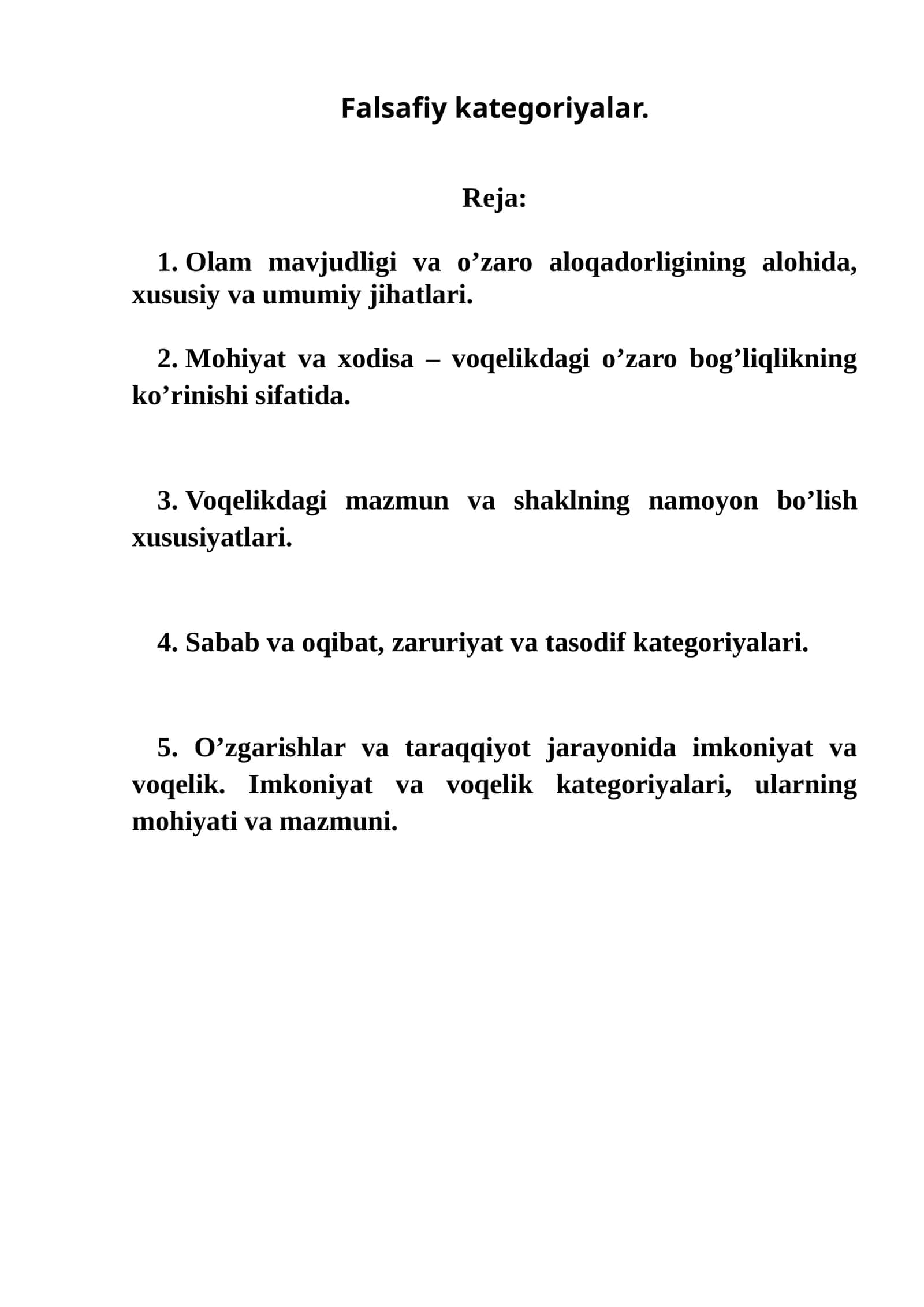 Falsafiy kategoriyalar 1