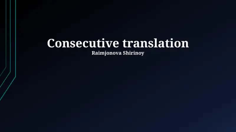 Consecutive Interpreting 1