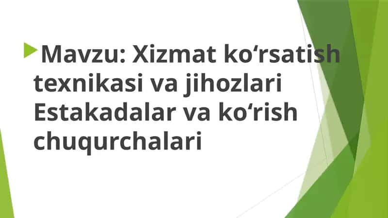 TXK VA ESTAKADALAR haqida. 1