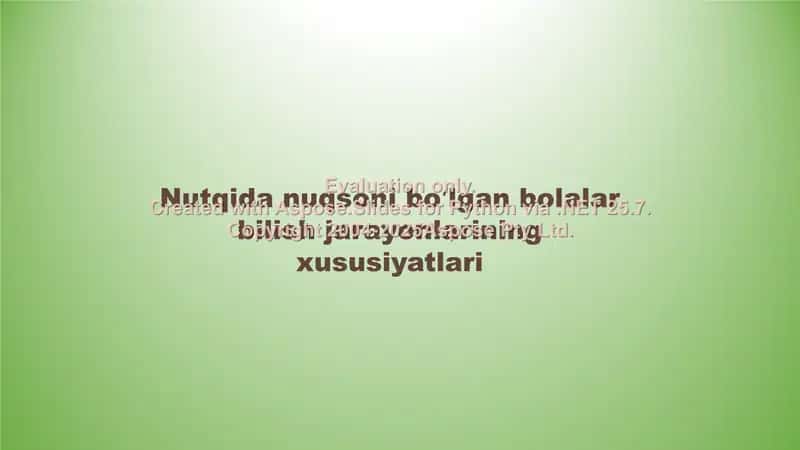Nutqida nuqsoni boʻlgan bolalar bilish jarayonlarining xususiyatlari 1