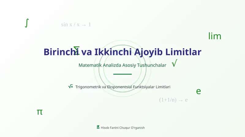 Birinchi va Ikkinchi Ajoyib Limitlar 1