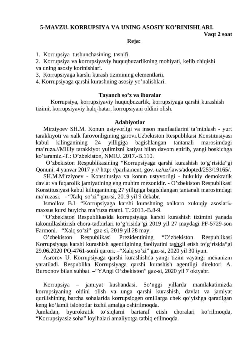 Korrupsiya va uning asosiy ko’rinishlari 1