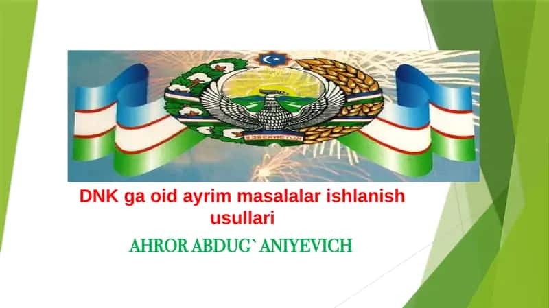 Ayrim masalalar ishlanish usullari 1