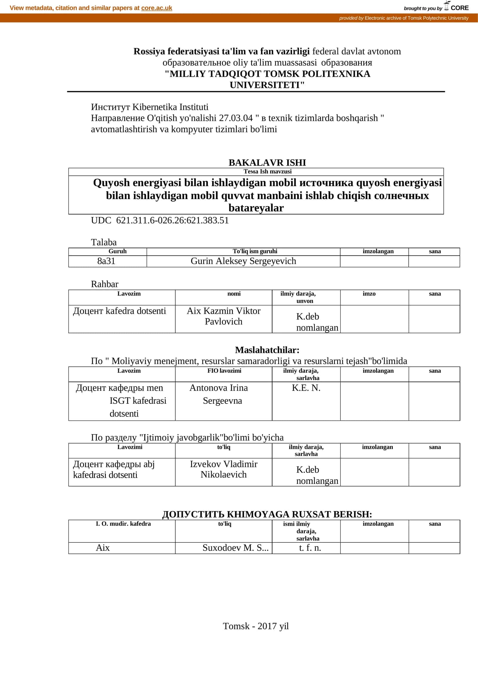 MILLIY TADQIQOT TOMSK POLITEXNIKA UNIVERSITETI 1