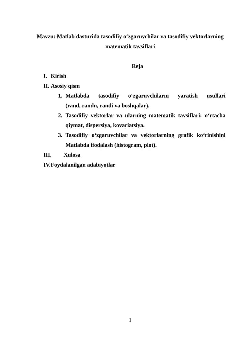 Matlab dasturi 1