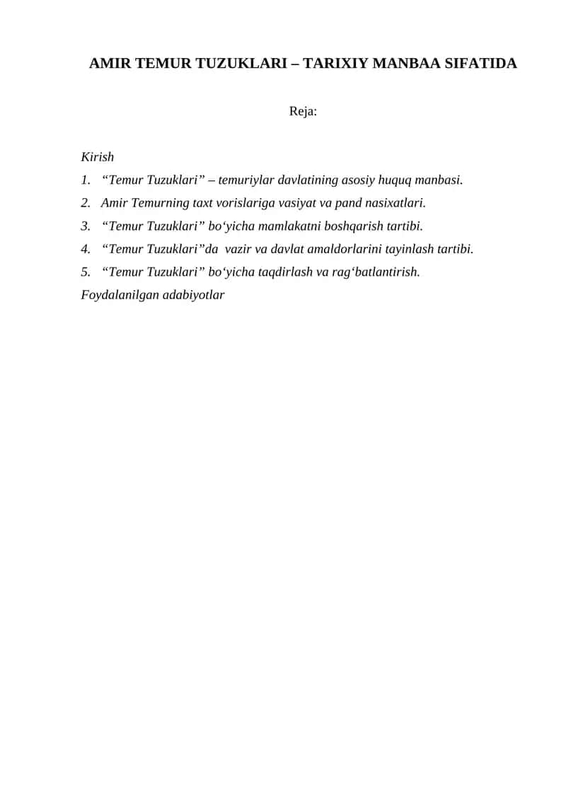 Temur Tuzuklari 1