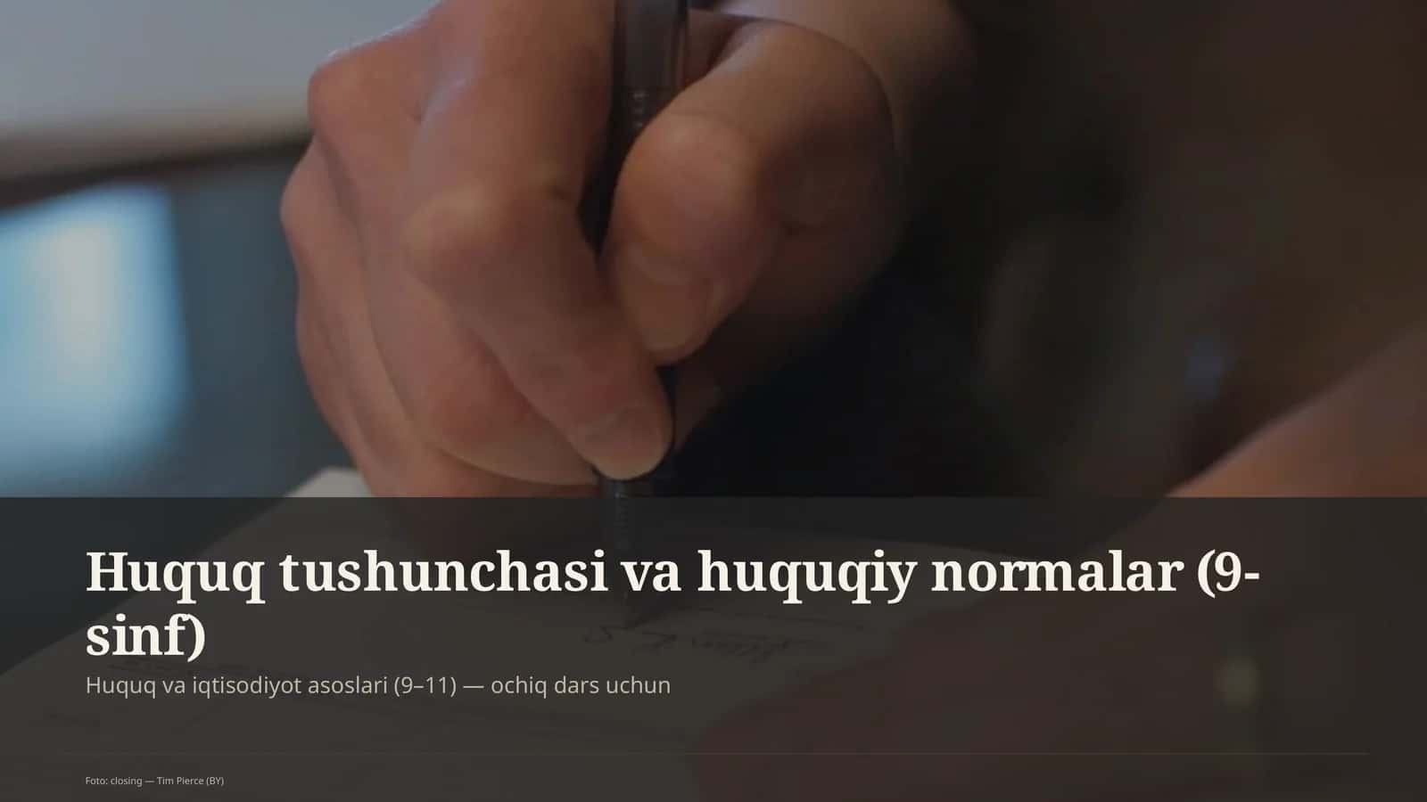 Huquq tushunchasi va huquqiy normalar (9-sinf) 1