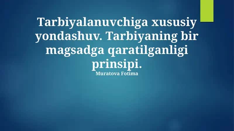 O'z-o'zini tarbiyalash mashqlari 1