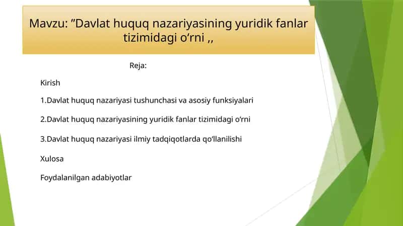 Davlat huquq nazariyasi 1