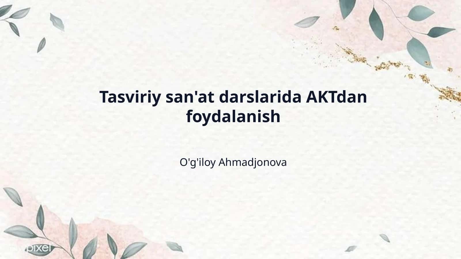 Tasviriy san'at darslarida AKTdan foydalanish 1