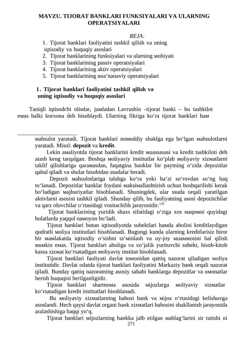 Tijorat Banklari Funskiyalari 1
