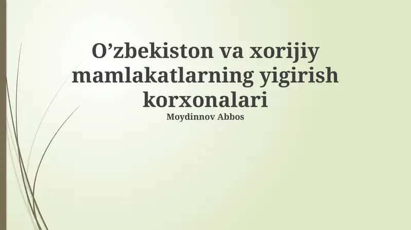 Xorijiy texnologiyalar va ularning O'zbekistondagi qo'llanilishi 1
