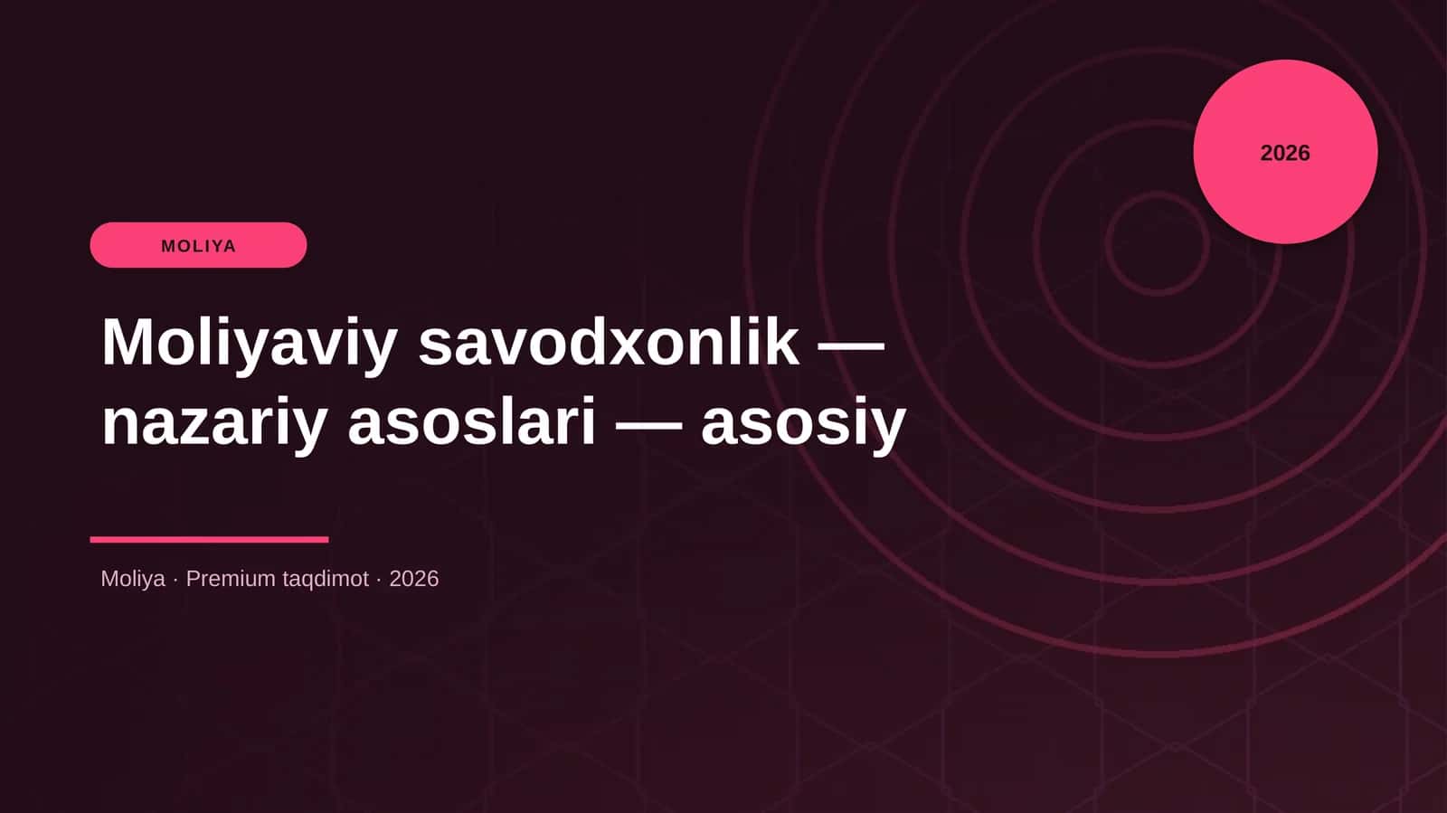 Moliyaviy savodxonlik 1