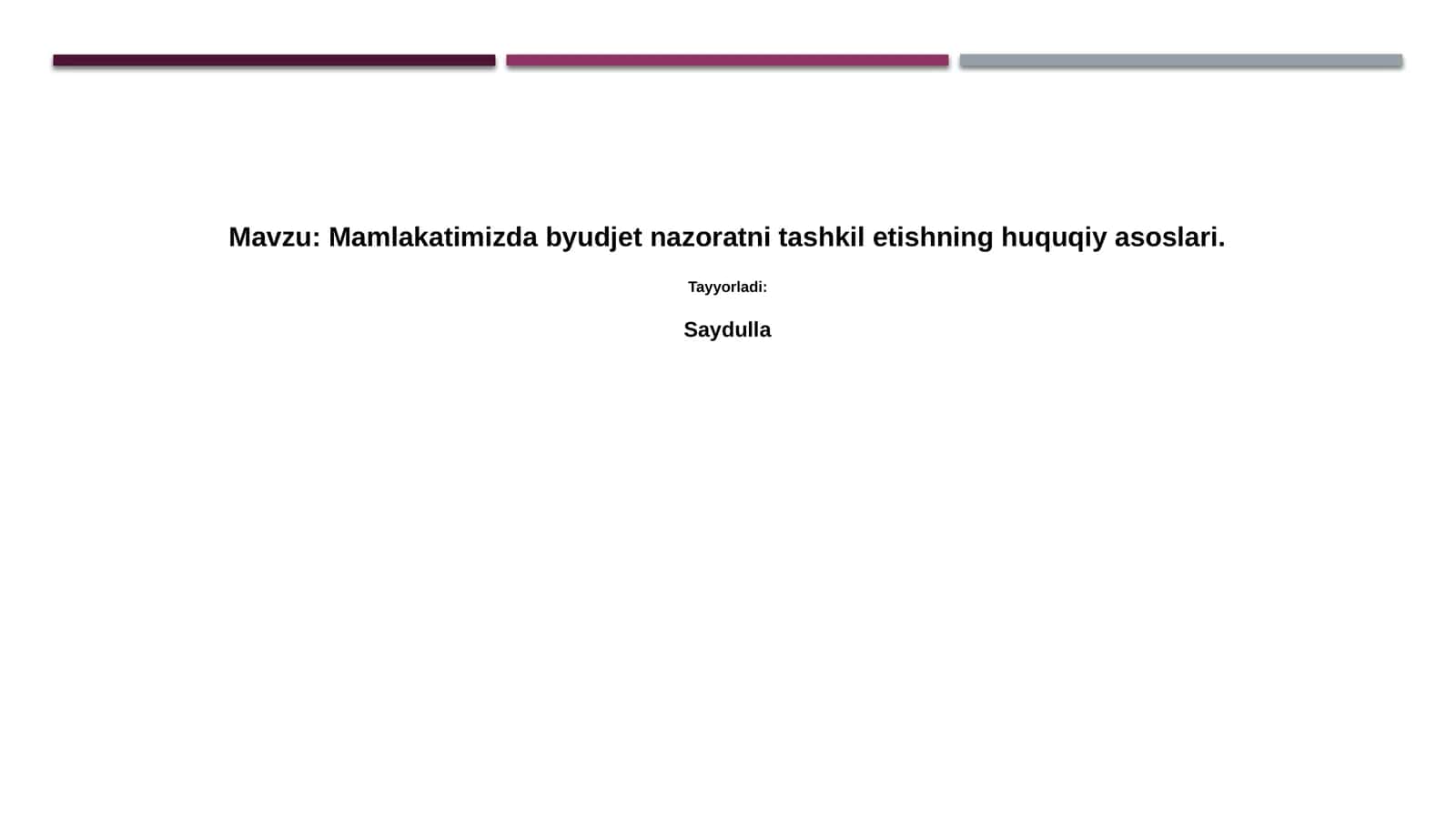 Byudjet nazorati 1