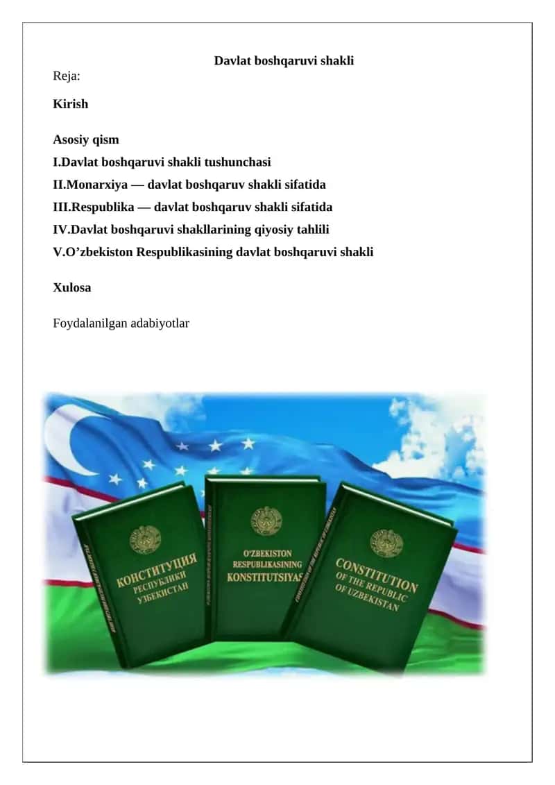 Davlat boshqaruvi shakli 1