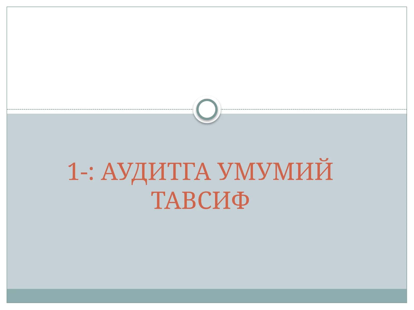 АУДИТГА УМУМИЙ ТАВСИФ 1