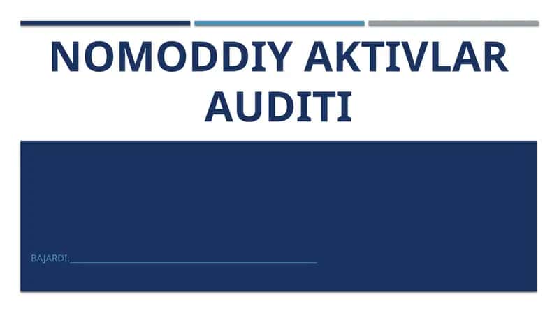 Nomoddiy aktivlarga auditi 1