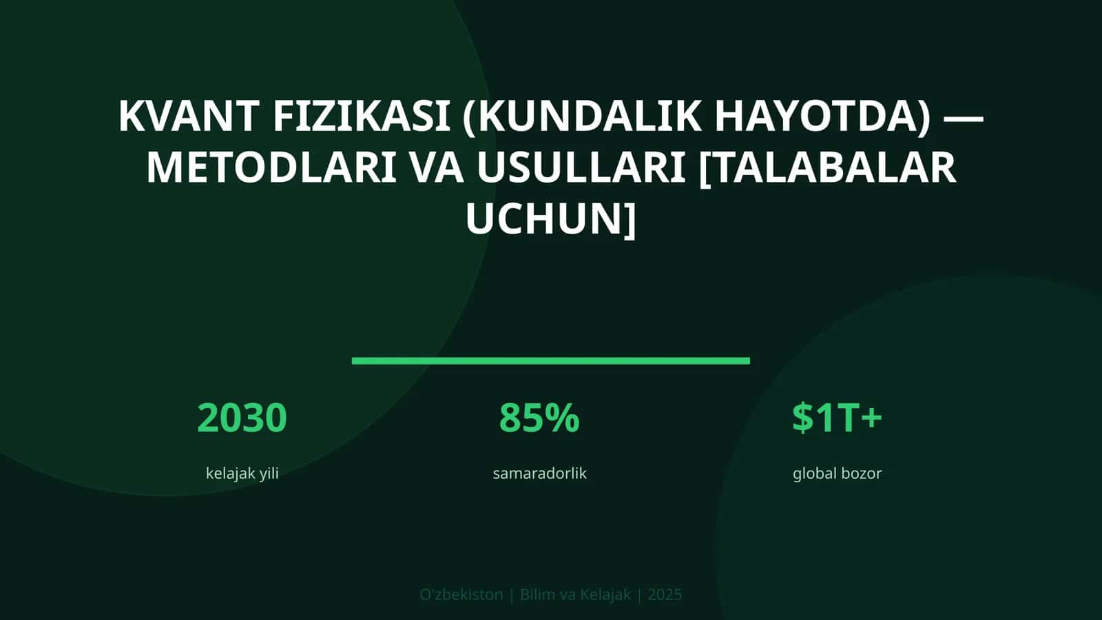 Kvant fizikasi (kundalik hayotda) — metodlari va usullari [talabalar uchun] 1