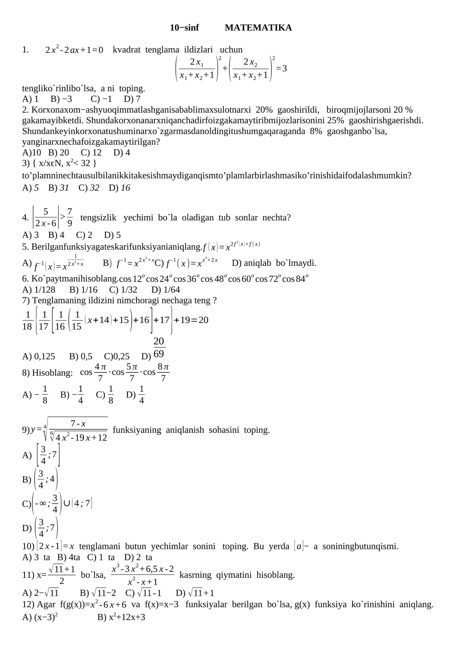 MATEMATIKA 1