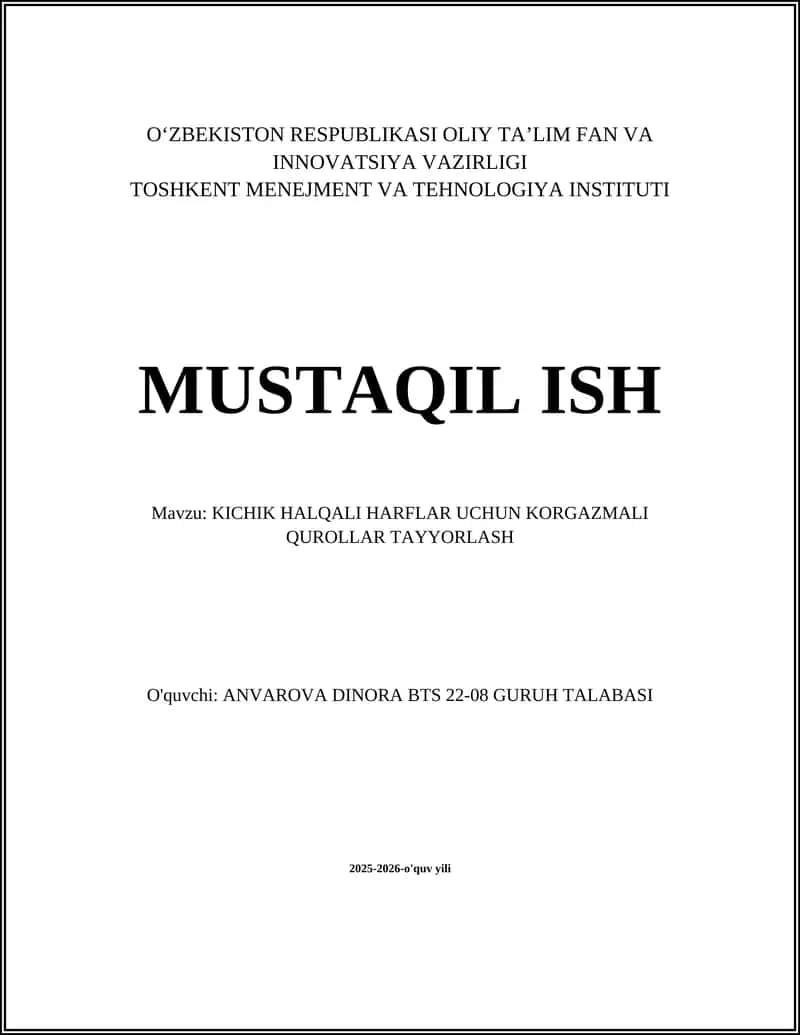 Kichik halqali harflar uchun ko'rgazmali qurollar tayyorlash 1