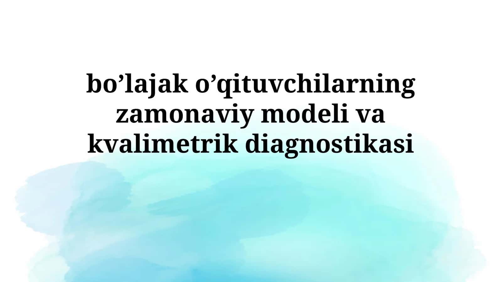 Zamonaviy Model 1