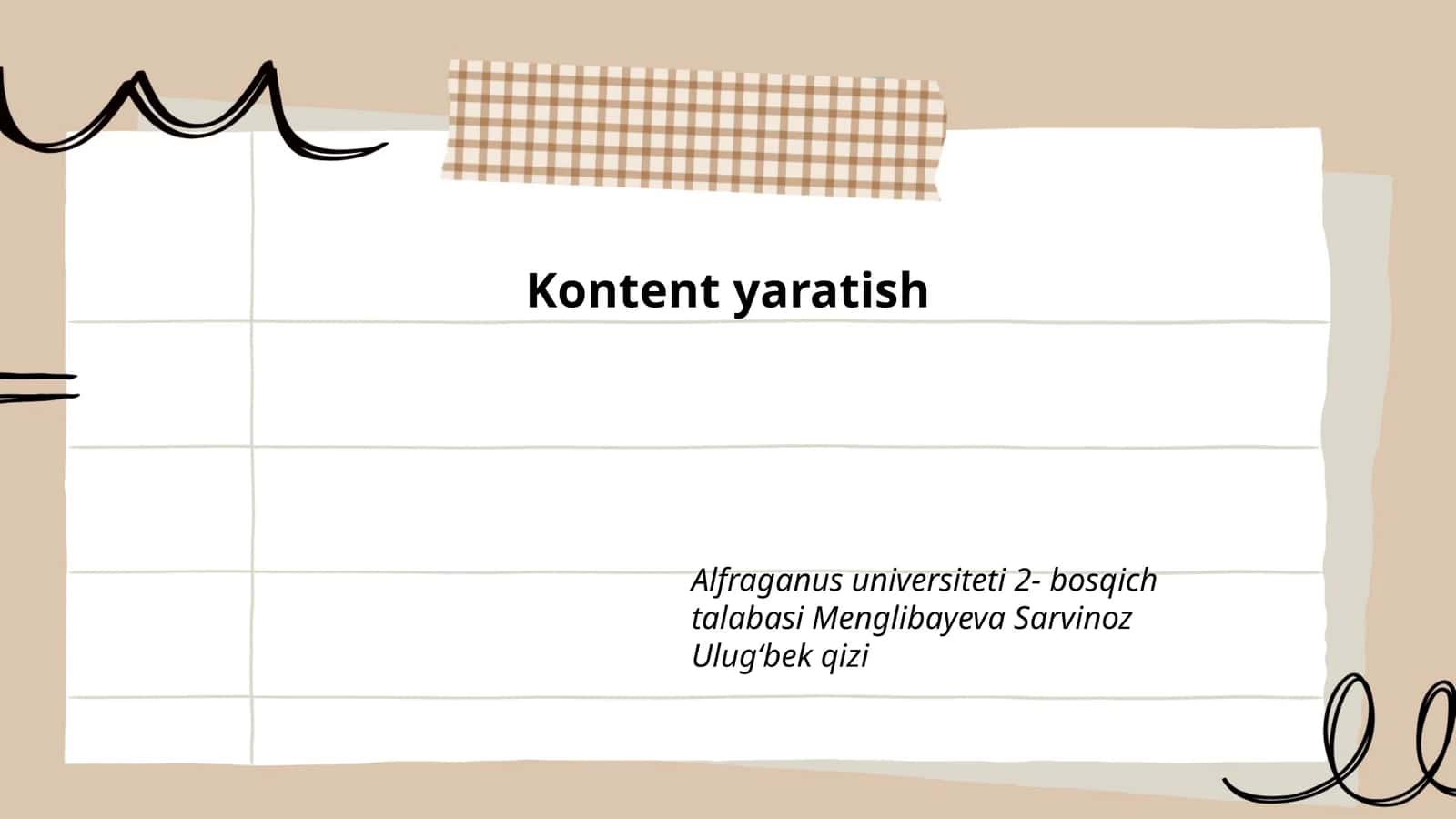Kontent yaratish 1