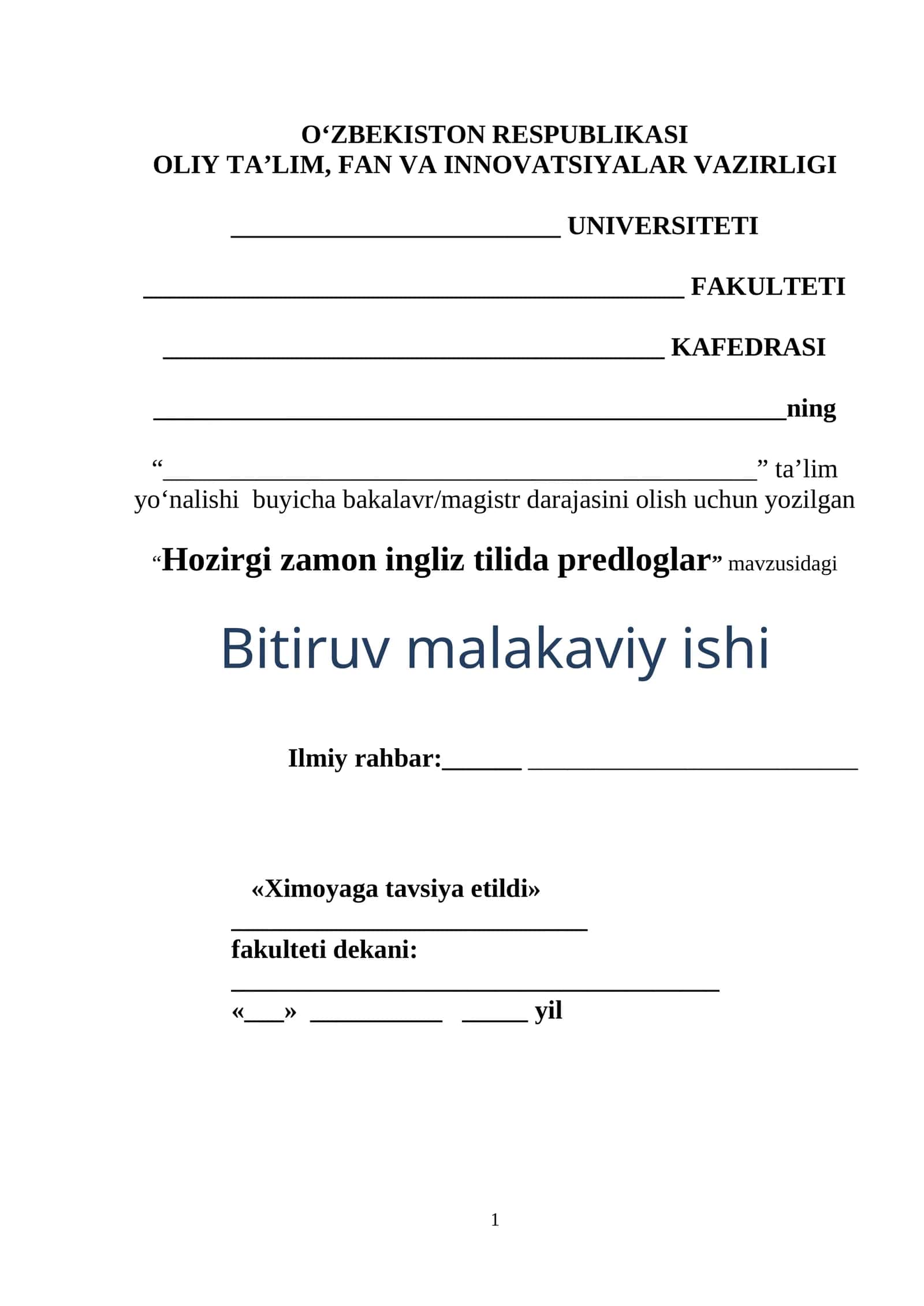 Hozirgi zamon ingliz tilida predloglar 1