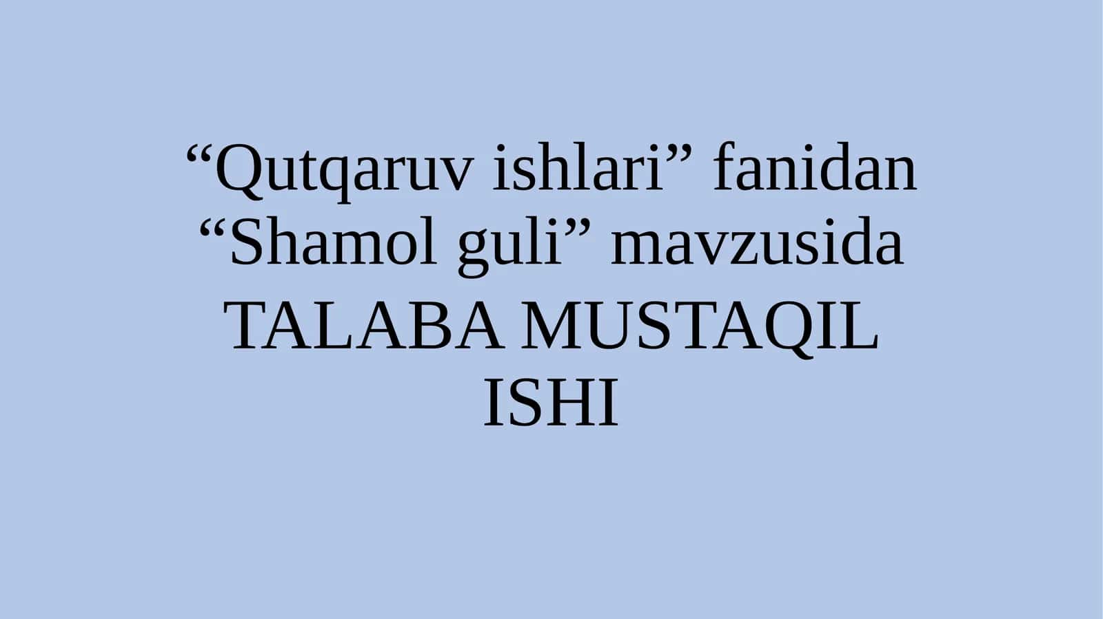 Shamolguli 1