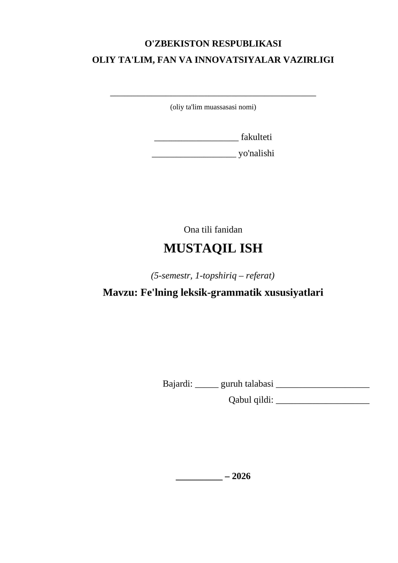 Fe'lning leksik-grammatik xususiyatlari 1