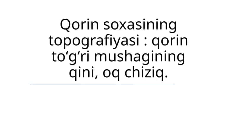Qorin soxasining topografiyasi 1