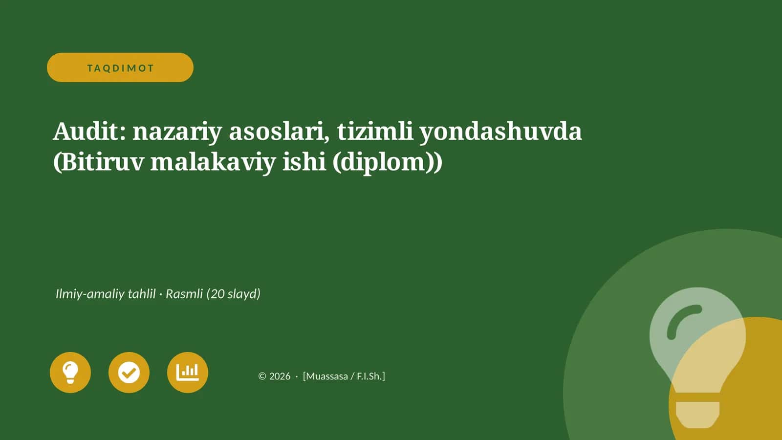 Audit: nazariy asoslari, tizimli yondashuvda Ilmiy-amaliy tahlil 1