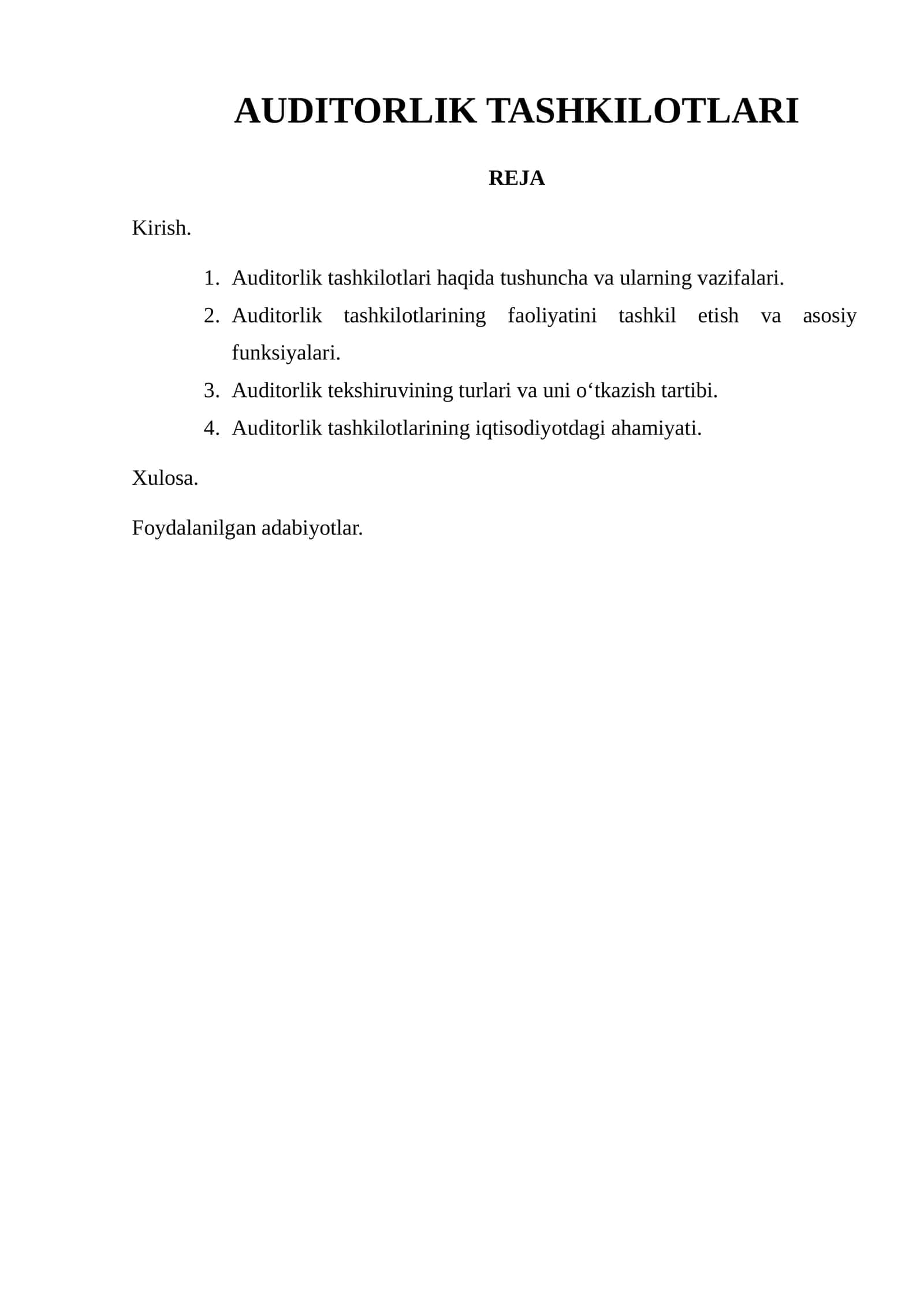AUDITORLIK TASHKILOTLARI 1